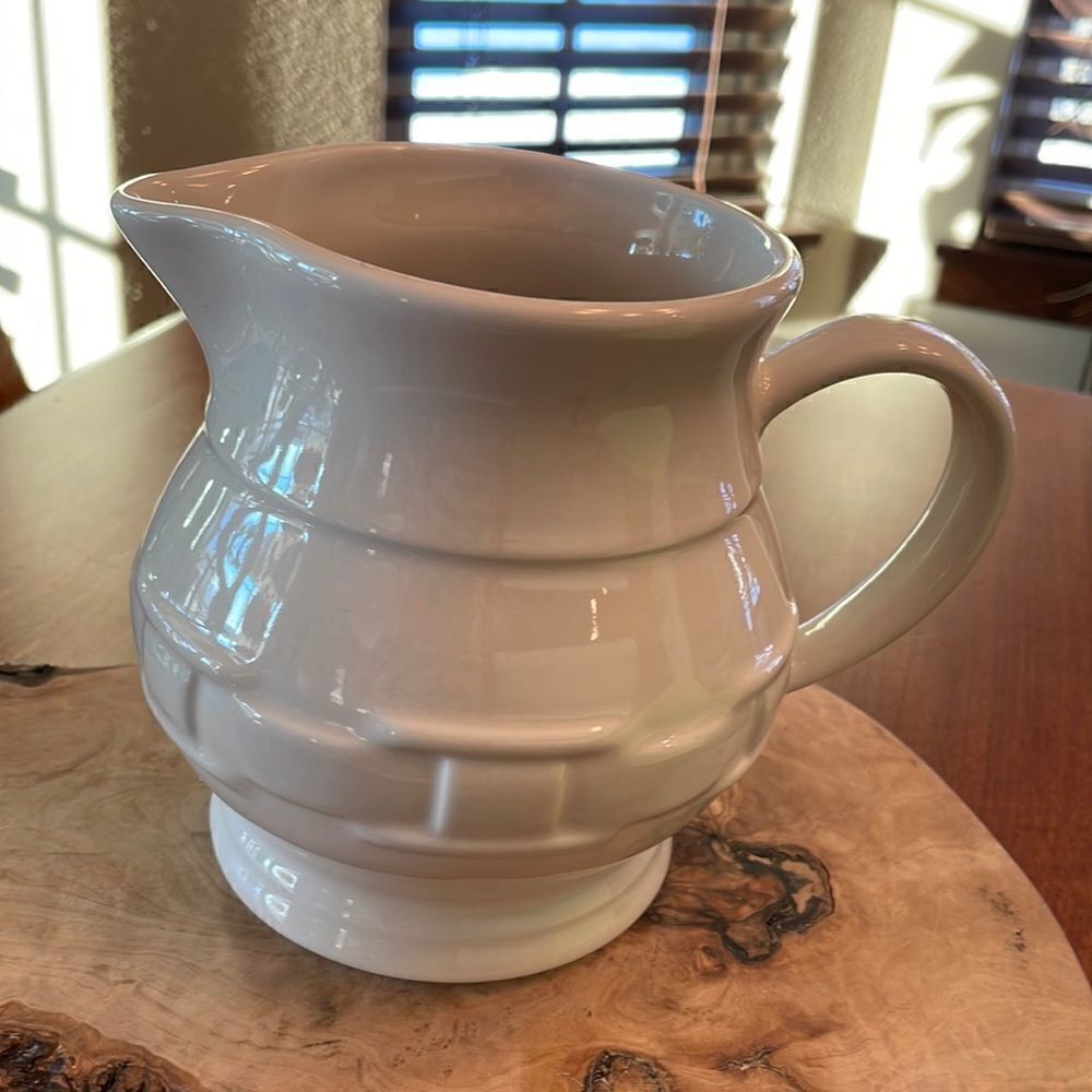 Longaberger Woven Traditions Off-White Pitcher